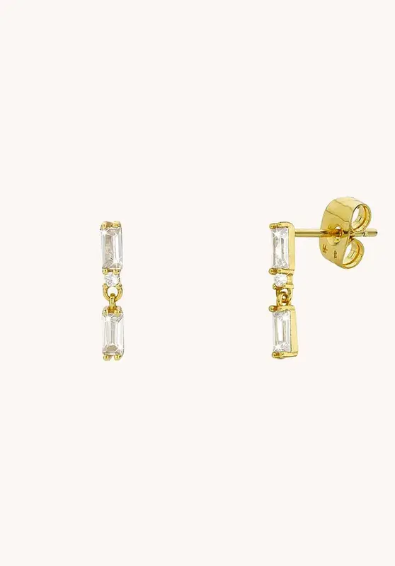 Earring Twice Baguette Bo-208g Gold | Color: GOLD | Size: U