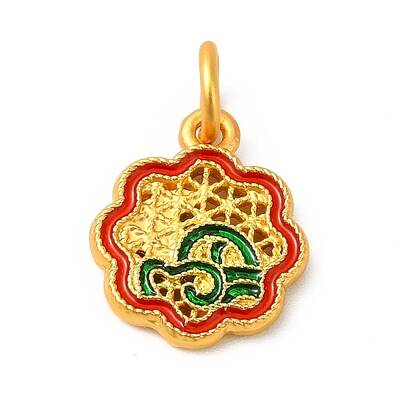 Rack Plating Alloy Enamel Pendants with Jump Ring