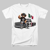 Hip Hop Mexican Bear T-Shirt, Teddy Bear Shirt, Mexican Tee, Mexico Flag, Cool Pick Up Truck, Mexican Truck, Gift for Men, Gi...