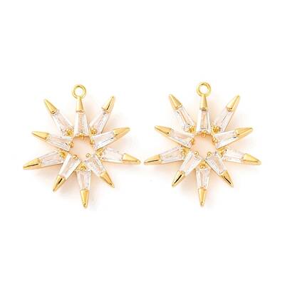 Brass Micro Pave Clear Cubic Zirconia Pendants