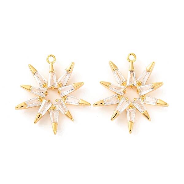 Brass Micro Pave Clear Cubic Zirconia Pendants