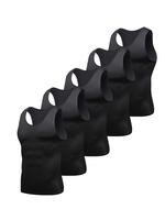 5 Pieces Mens Athletic Tank Tops, Moisture Wicking Running Workout Shirts, Quick Drying Elastic Compression Undershirts Sport...