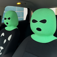 2PCS Car Headrest Cover – Funny Full Face Mask Seat Rest Protector, Ski Mask Wrap for Front Seats, Universal Car Interior A...