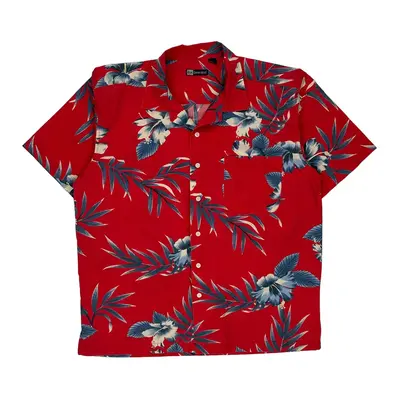Blue Generation Hawaiian Shirt - Medium Red Cotton Blend
