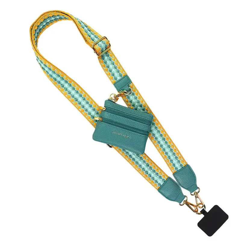 Clip & Go Strap w/Zippered Pouch Fun Dots, removable, adjustable, cross body shoulder strap can be convert into Wristlet