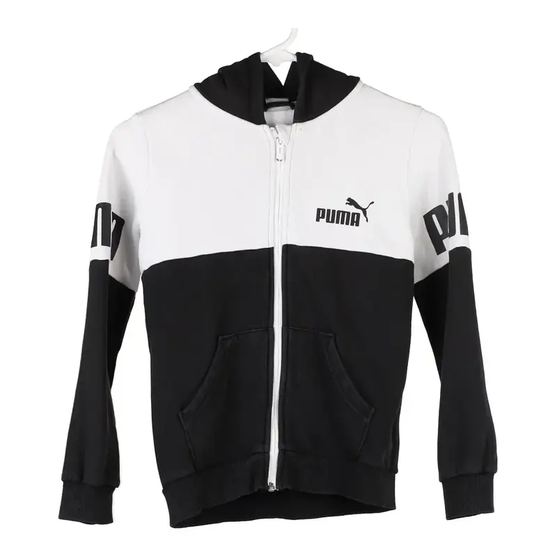 Age 9-10 Puma Hoodie - Medium Block Colour Cotton