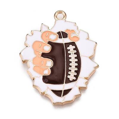 Rugby Theme Alloy Enamel Pendants