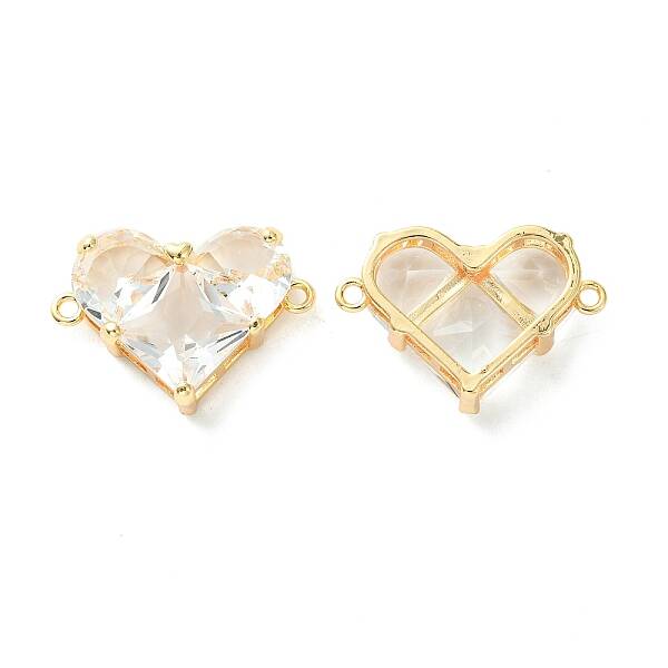 Brass Pave Cubic Zirconia Connector Charms