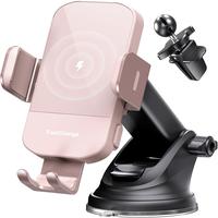 Wireless Car Charger for Girls, CHGeek 15W Auto-Clamping Car Mount for Cellphone Charging, Mobile Phone Holder, Adjustable El...