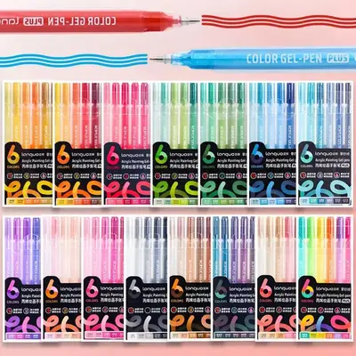 Colored Gel Pen (12pcs/set), 1mm Needle Tip Gel Pen, Large Capacity Ink Pens, Art Supplies for Diary, Card, DIY, Coloring, Do...