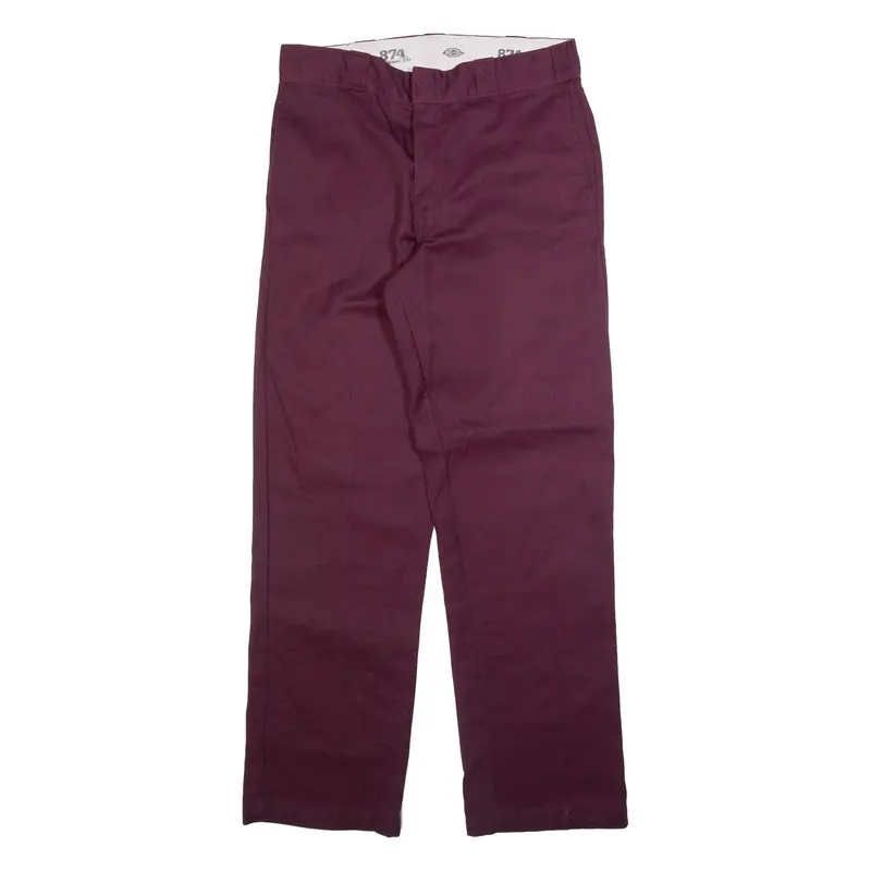 DICKIES 874 Workwear Mens Trousers Maroon Regular Straight W31 L31