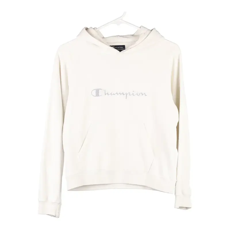 Age 11-12 Champion Hoodie - Medium White Cotton Blend