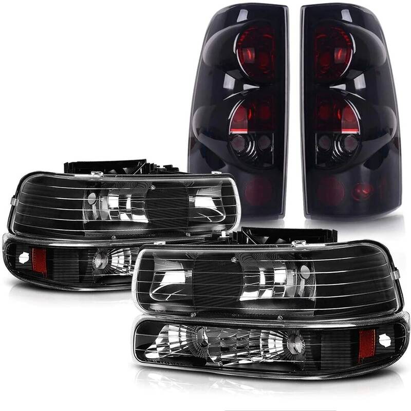 YITAMOTOR® Headlight Assembly & Taillights Combo Set For 99-02 Chevy Silverado 1500 2500/01-02 Chevy Silverado 1500HD 2500HD...