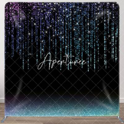 Aperturee Black Colorful Glitter Party Pillow Cover Backdrop, 6X6FT(1.8X1.8M), 111 USD, square double-sided backdrops, DSLH0C...