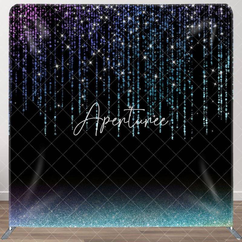 Aperturee Black Colorful Glitter Party Pillow Cover Backdrop, 6X6FT(1.8X1.8M), 111 USD, square double-sided backdrops, DSLH0C...