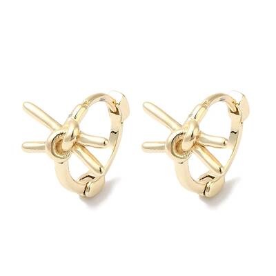 knot Brass Hoop Earrings for Women