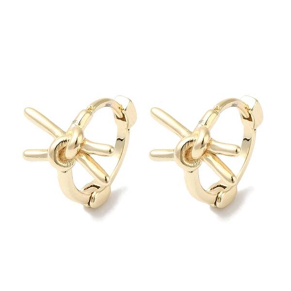 knot Brass Hoop Earrings for Women