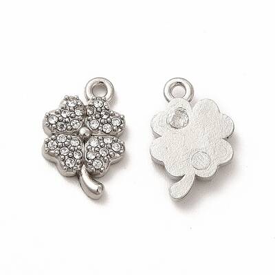 316 Surgical Stainless Steel with Crystal Rhinestone Charms