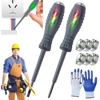 2-in-1 High Torque Strong Magnetic Screwdriver Electricity Detector, High Torque Alloy Dual Light Color Light Measuring Elect...