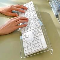 Transparent Acrylic Keyboard Stand with Silicone Anti Slip Strip, 1 Count Keyboard Wrist Rest, Desk Organizer for Office Home...