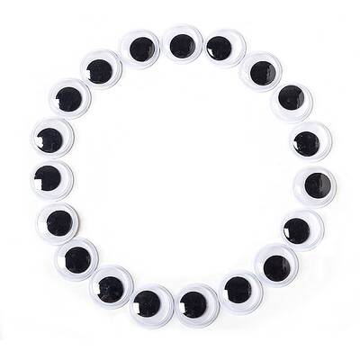 Black & White Plastic Wiggle Googly Eyes Cabochons