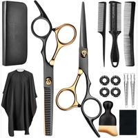 15 Pcs Hair Cutting Scissors Kit, Professional Stainless Steel Hairdressing Shears Set with Thinning Scissors  Haircare Heatl...