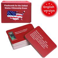United States Citizenship Exam Flash Card, 1 Box 100 Questions Educational Learning Card, Perfect Gift for Immigrants & Aspir...