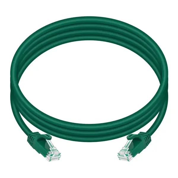 11384 Monoprice Cat5e Ethernet Patch Cable FLEXboot Snagless RJ45 Stranded 350MHz UTP Pure Bare Copper 24AWG 7ft Green