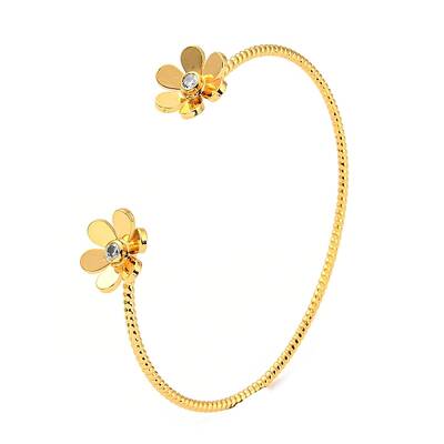 Clear Cubic Zirconia Cuff Bangles