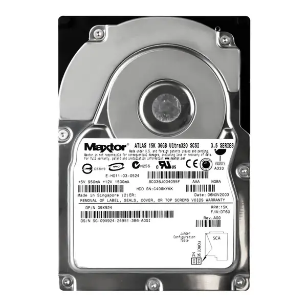 9X924 Dell 36GB Ultra-320 SCSI 15000 3.5-inch Hard Drive