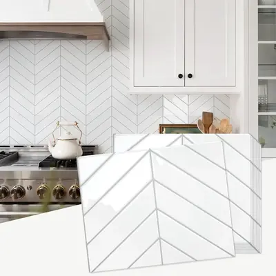 STICKGOO 10Pcs Thicker Peel and Stick Backsplash, Stick on Wall Tiles, Self Adhesive Tile Sticker for Kitchen Backsplash and ...