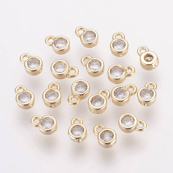 Brass Clear Cubic Zirconia Charms