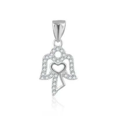 Beneto Silver Pendant with Zirconia Angel AGH678