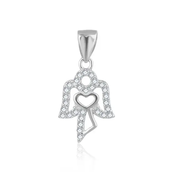 Beneto Silver Pendant with Zirconia Angel AGH678