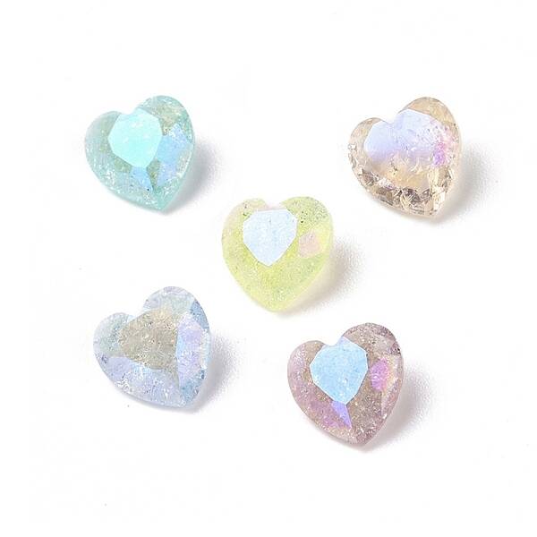 Crackle Moonlight Style Glass Rhinestone Cabochons
