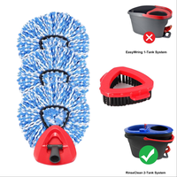 Spin Mop Head,Brush,Base, Replacement for Ocedar EasyWring RinseClean Microfiber Spin Mops, 3 Microfiber Mop Refills, 1 Scrub...