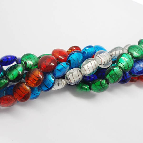 Handmade Silver Foil Glass Beads
