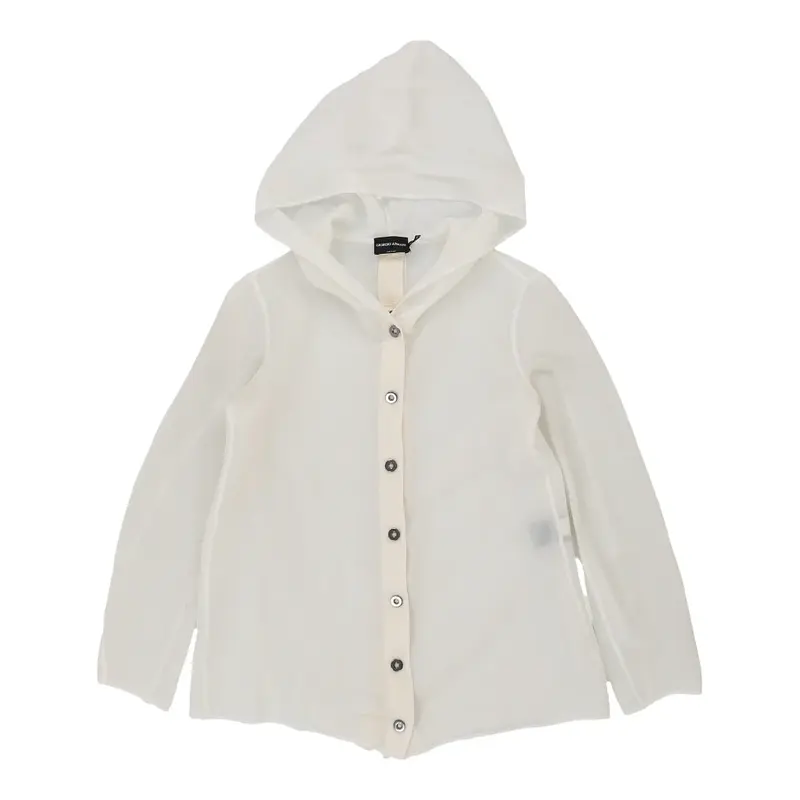 Giorgio Armani Sheer Hoodie - Medium White Nylon Blend | Size: medium