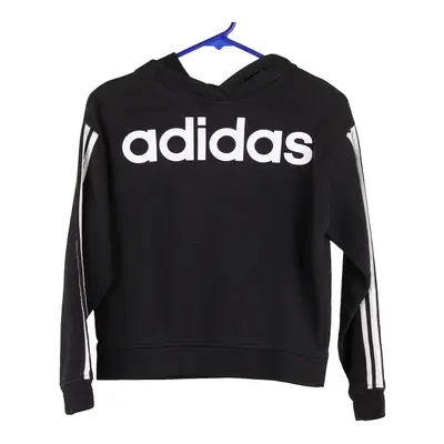 Adidas Spellout Hoodie - 2XS Black Cotton Blend