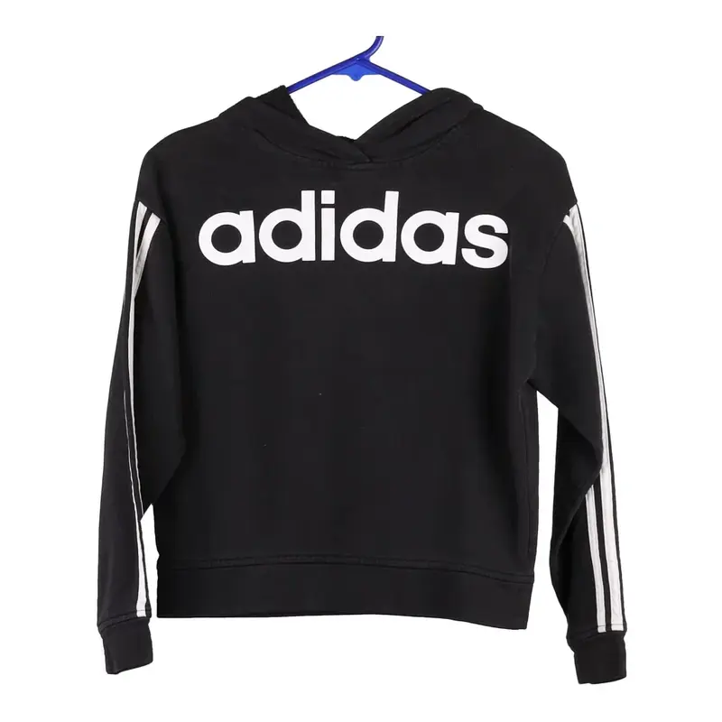 Adidas Spellout Hoodie - 2XS Black Cotton Blend