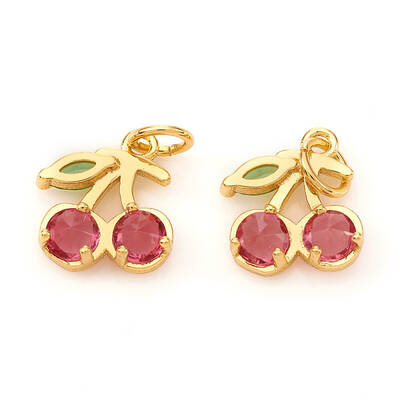 Brass Micro Pave Cubic Zirconia Charms