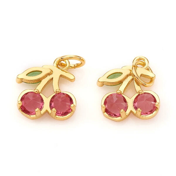 Brass Micro Pave Cubic Zirconia Charms