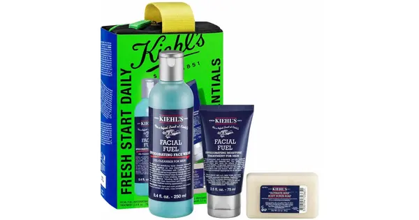 Kiehl's Facial Fuel Gift Set for Men Facial Cleansing Gel for Men 250ml + Moisturizing Day Cream with Vitamin C 75ml + Gentle...