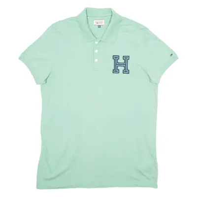 TOMMY HILFIGER DENIM Mens Polo Shirt Green XL