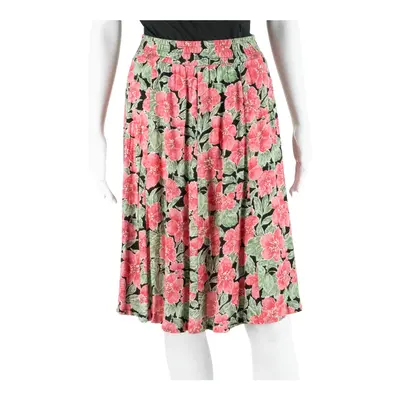 NORTON MCNAUGHTON Panelled Knee Length Flare Skirt Pink 90s Floral Womens XXS