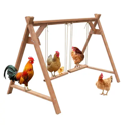 Garvee Chicken Perch with Swing - Wooden Roosting Bars for 6-8 Chickens - Durable Pine Wood, Weather-Resistant, Easy Assembly...