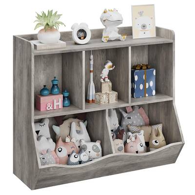Garvee Kids Bookshelf, Toy Storage Organizer, Toy Storage Cabinet with Five Storage Spaces, Suitable for Children's Room, Pla...