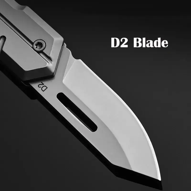 Camping Stainless Steel Knife Unisex Small Folding Knife, Carabiner Mini Keychain, EDC Gadget, Indoor and Outdoor Folding Kni...