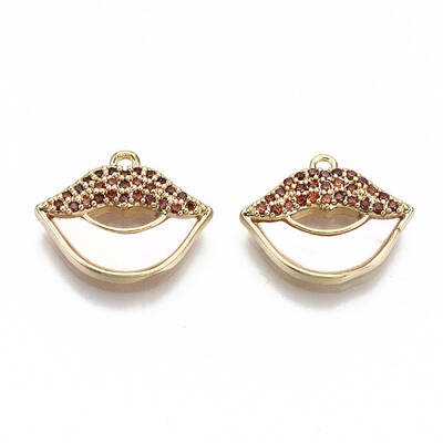 Brass Micro Clear Cubic Zirconia Pendants