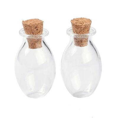 Oval Glass Cork Bottles Ornament